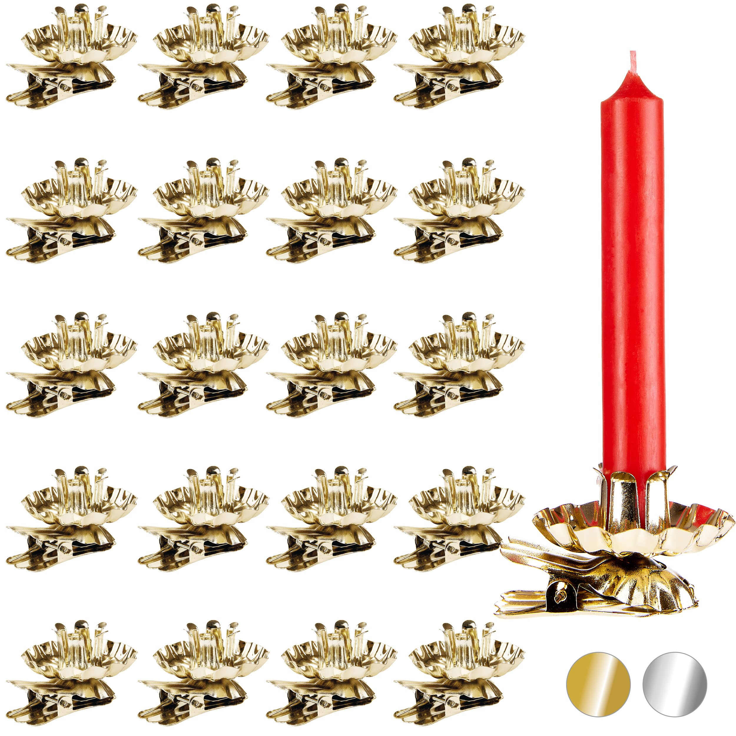 BRUBAKER 40 Pack Tree Candle Holders for Christmas Tree - Gold - Traditional Vintage Candle Holders with Clip | Amazon (US)