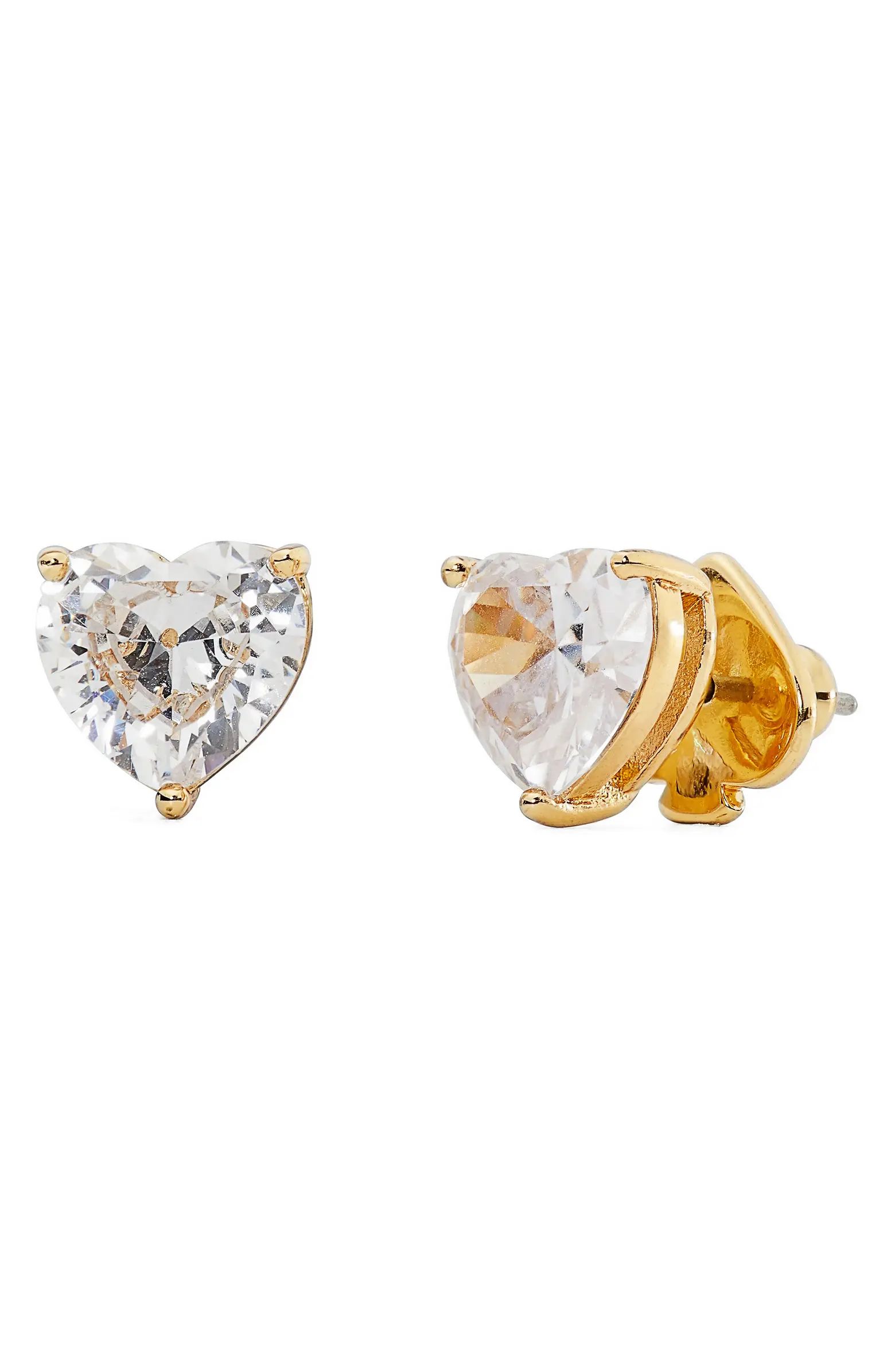 my love cubic zirconia heart stud earrings | Nordstrom
