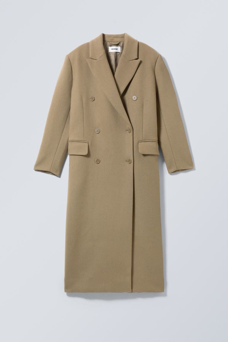 Alex Oversized Wool Blend Coat - Dusty Mole - Ladies | H&M GB | H&M (UK, MY, IN, SG, PH, TW, HK)