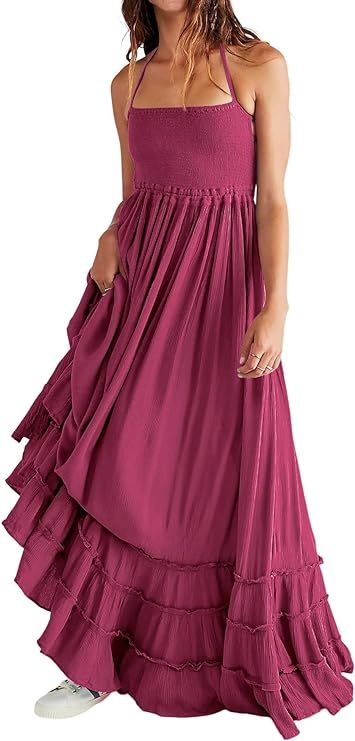 R.Vivimos Womens Summer Cotton Sexy Backless Long Dresses | Amazon (US)