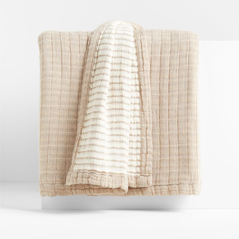 Ardine 90"x90" Natural Bed Throw + Reviews | Crate & Barrel | Crate & Barrel