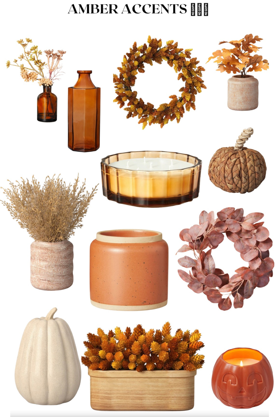 The perfect amber accents for fall and also a bonus! You can reuse for thanksgiving 🍁🧡🍂

#LTKunder50 #LTKHoliday #LTKSeasonal