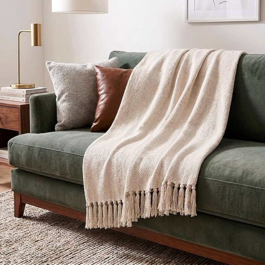 Americanflat 50x60 Throw Blanket - Soft and Breathable Cotton Throw Blanket for Couch, Bed, Chair... | Amazon (US)