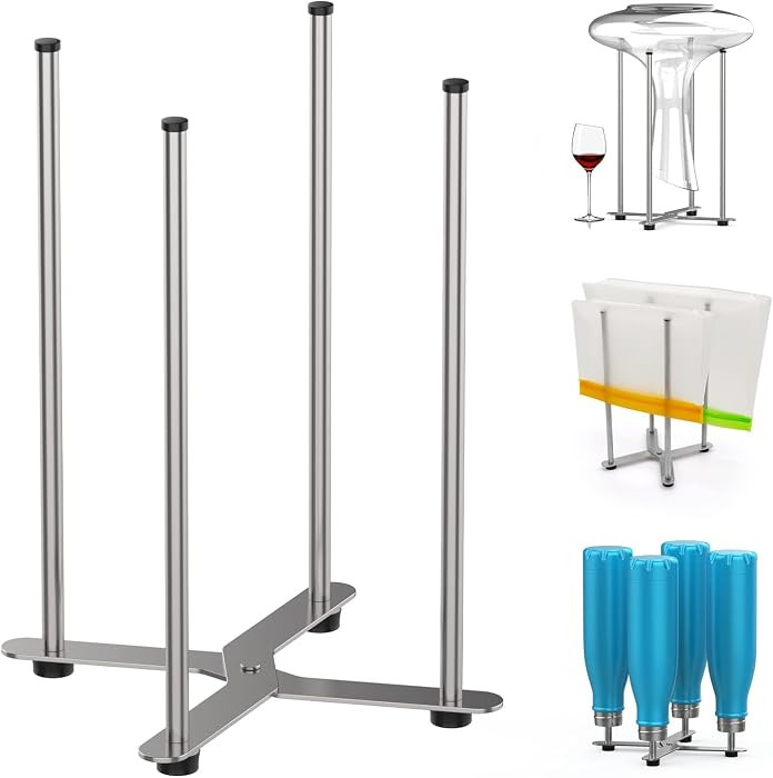 Plastic Bag & Bottle Drying Rack, Wine Decanter Drying Stand | Amazon (US)