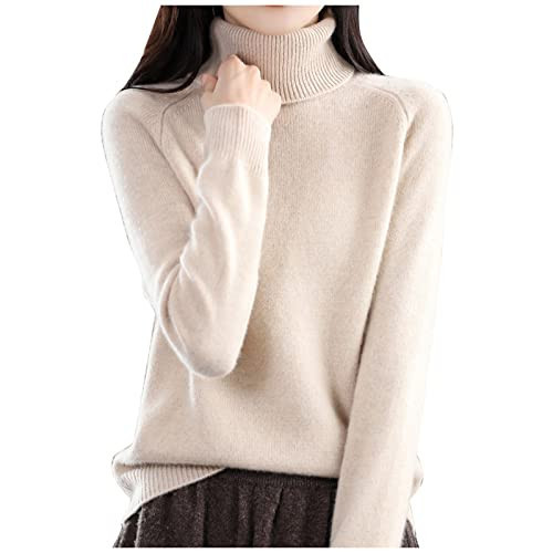 White Womens Sweater Women's Turtleneck Sweater 2025 Trendy Long Sleeve Warm Sweaters Fall Winter Fashion Clothes Basic Knit Pullover Tops White S | Amazon (US)