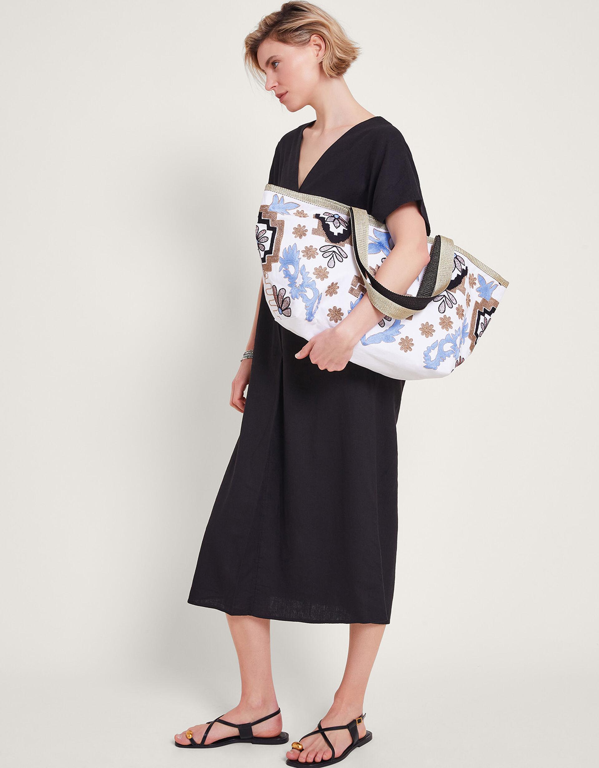 Metallic Embroidered Tote Bag | Monsoon (UK)