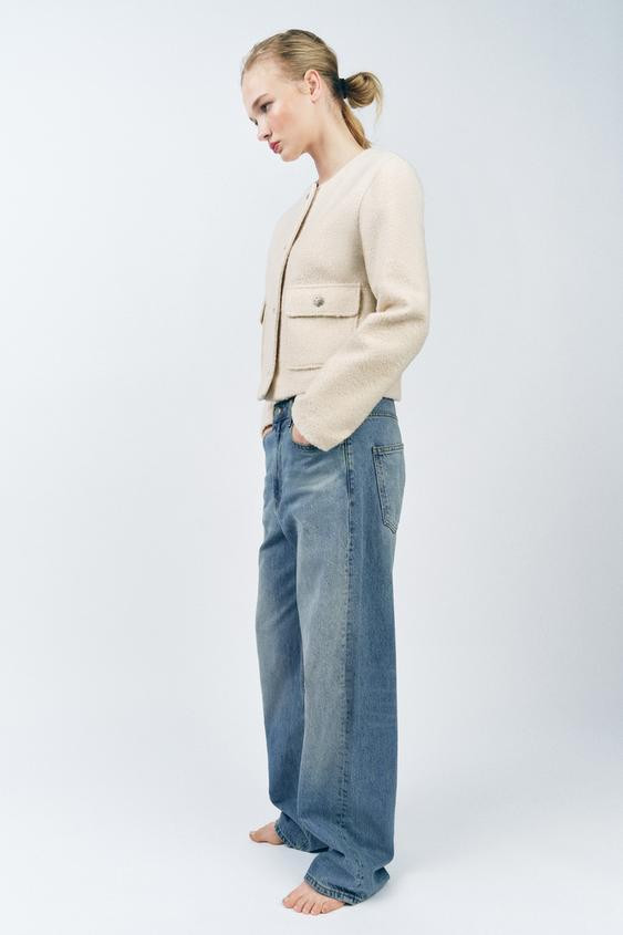 BOUCLÉ BUTTON JACKET | Zara US