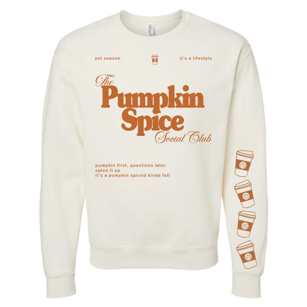 'Pumpkin Spice Social Club' Crewneck Sweatshirt | United Monograms