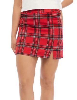 Junior's Seamed Plaid Skirt | Belk