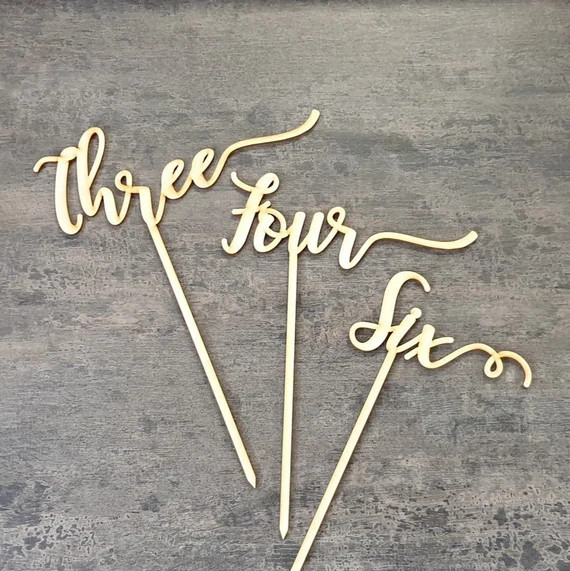 Wooden Table Number Custom Wedding Table Number Text Table | Etsy | Etsy (US)