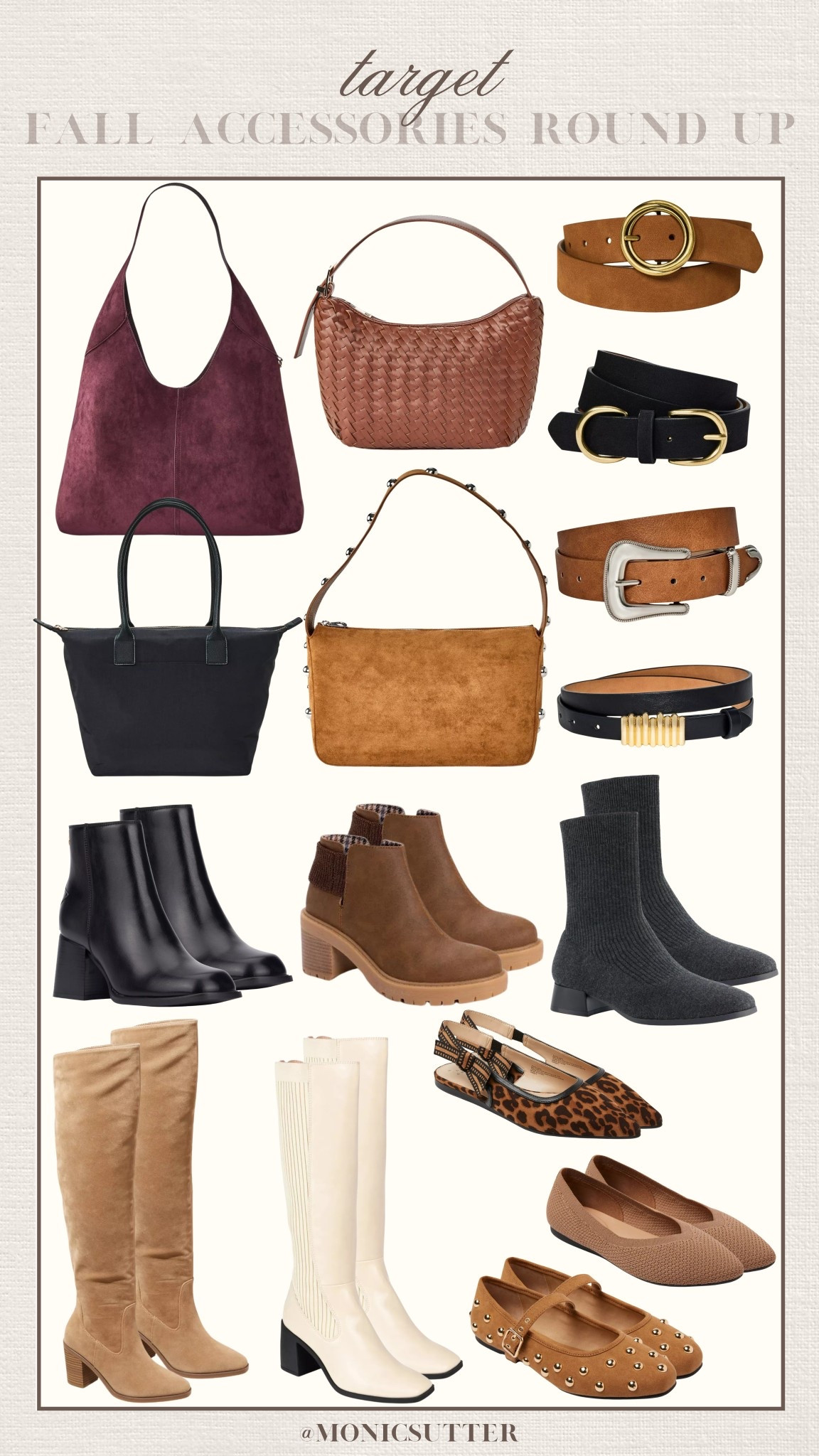 Target fall accessories round up. It is never too early to start preparing for fall!

Target fashion. Target finds. Fall fashion. Fall accessories. Mom accessories. Purses. Belts. Flats. Boots. 

#LTKStyleTip #LTKSeasonal #LTKFindsUnder100