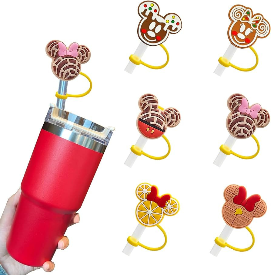 6Pcs Silicone Straw Cover, Reusable Straw Toppers Drinking Straw Covers Luminous Effect Straw Cap... | Amazon (US)