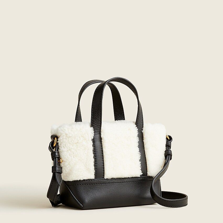 Mini Montauk tote in sherpa and leather | J.Crew US