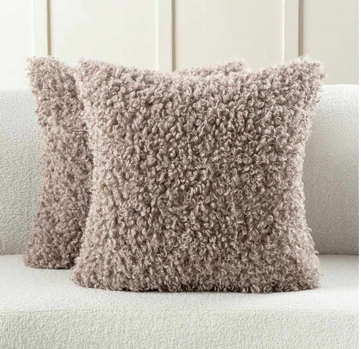 FUTEI Khaki Decorative Throw Pillow Covers 18x18 Inch Set of 2,Soft Fluffy Faux Wool Fur Boucle Textured Cushion Case,Modern Home Decor 

#LTKSeasonal #LTKHome