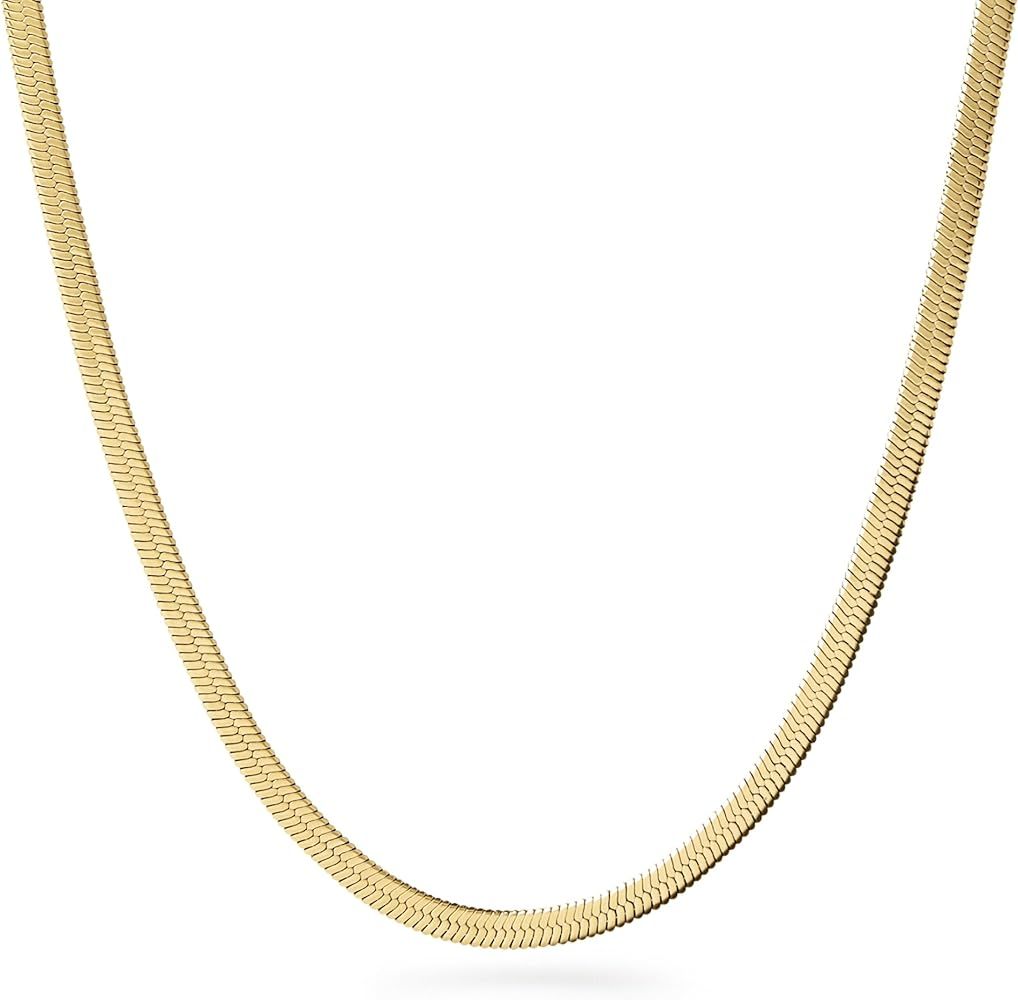 Ana Luisa Chain Necklace - 14K Gold Plated Link Chain Necklace - Versatile, Easy-To-Layer, Hypoal... | Amazon (US)