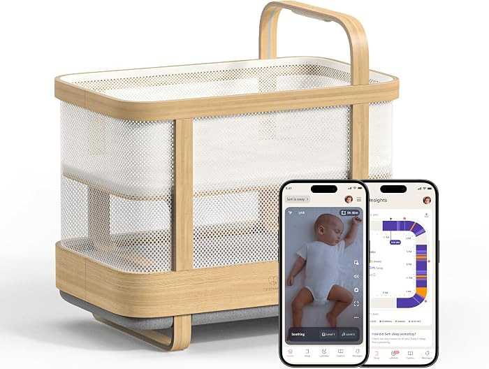 Cradlewise All-in-One Convertible Smart Bassinet and Crib with Built-in AI Baby Monitor, Sound Machine and Auto-Soothing for Better Sleep (0-24 Months) | Amazon (US)