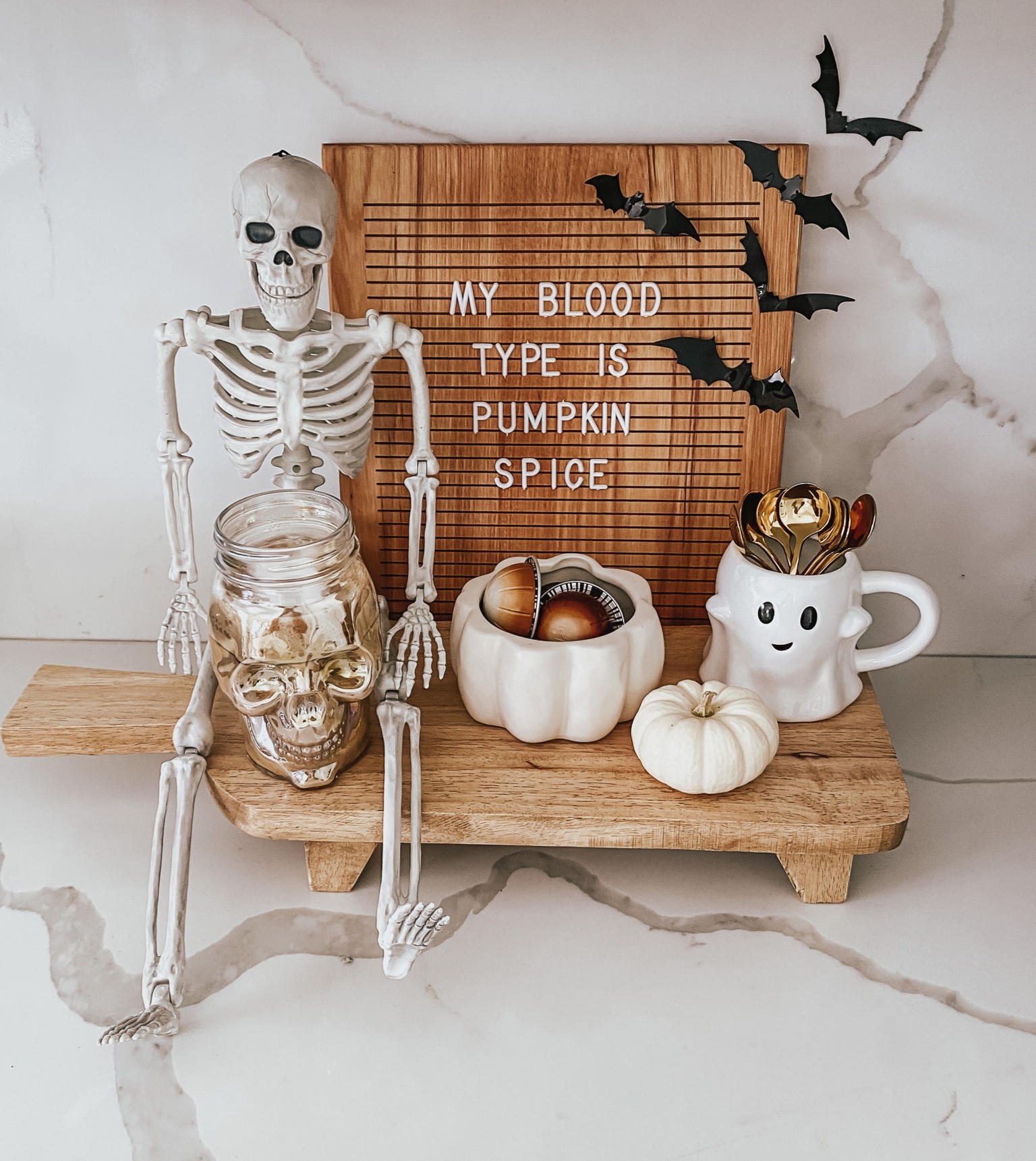 Halloween coffee bar #halloween #smallskeleton #skelly #skeleton #coffee #halloweendecor #halloweenkitchen #halloweenmug #amazon #amazonhalloween #target #targethalloween 

#LTKSeasonal #LTKHalloween #LTKhome