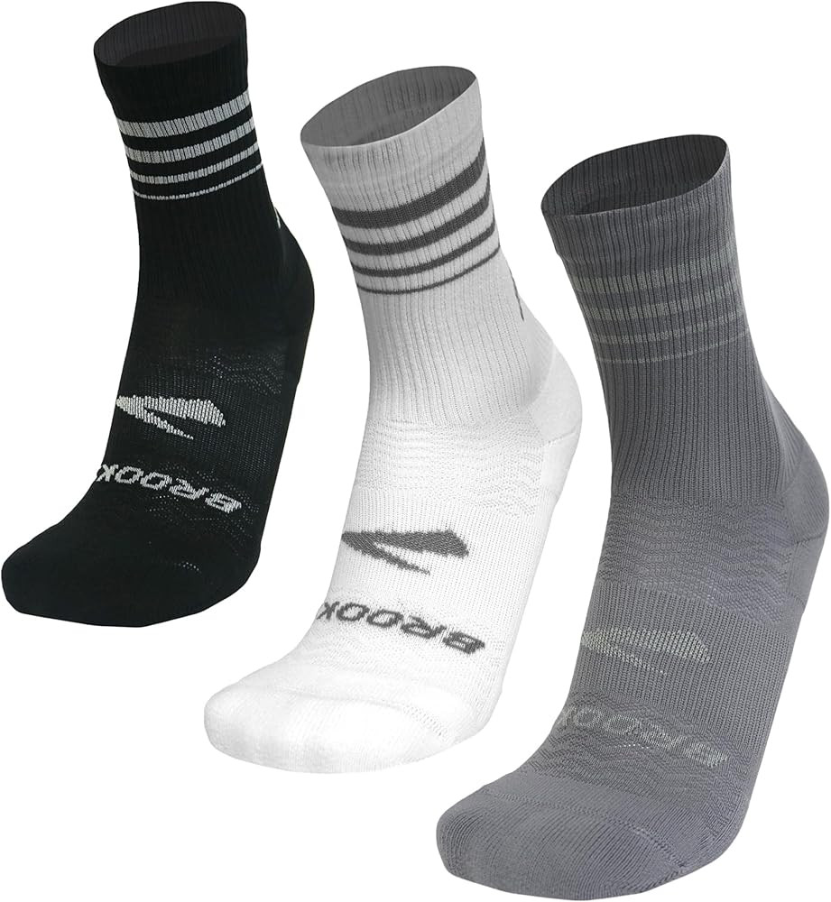 Brooks Run-In Crew 3 Pack Socks, Performance Athletic Running Crew Socks with Comfort Fit for Men... | Amazon (US)