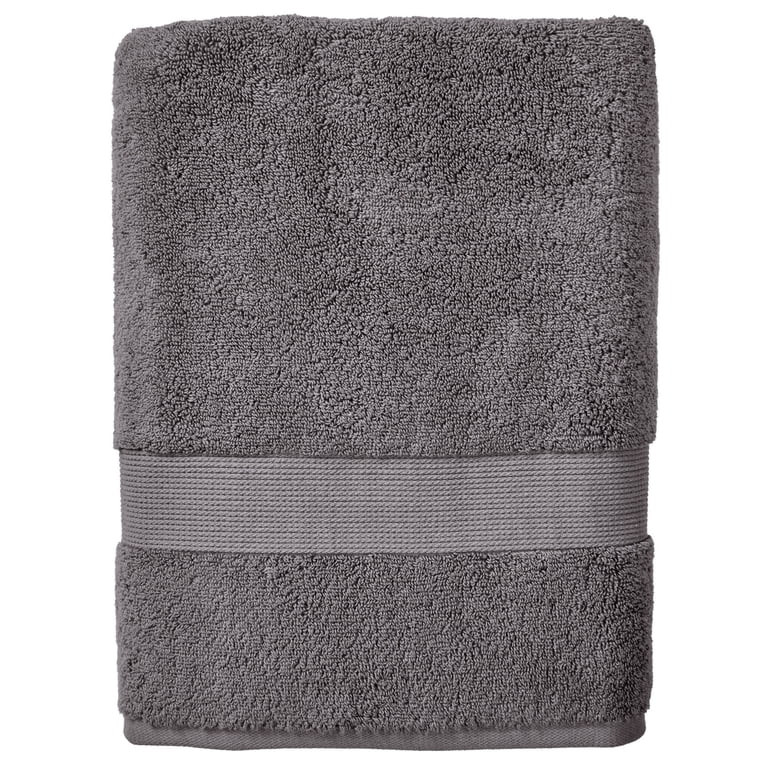 Better Homes & Gardens Signature Soft Solid Cotton Bath Towel, Grey Flannel | Walmart (US)