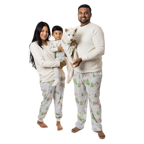 Burt's Bees Baby Baby Mens Family Christmas Pajamas Matching Sets-Organic Cotton PJs for Kids, Toddlers, Adults, Winter Cabin, Large | Amazon (US)