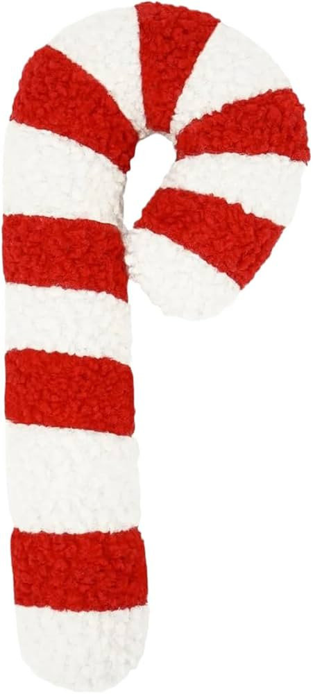 Christmas Candy Cane Pillow, Red and White Candy Cane Shaped Plush Pillow, Christmas Decorative C... | Amazon (US)
