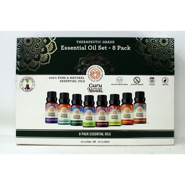 Guru Nanda Therapeutic Grade Natural Essential Oil Set 8 Pieces | Walmart (US)