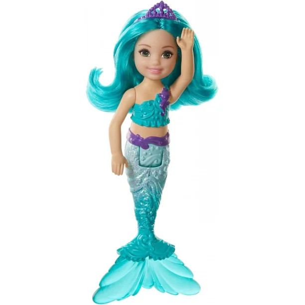 Barbie Dreamtopia Chelsea Mermaid Doll, 6.5-Inch With Teal Hair And Tail - Walmart.com | Walmart (US)