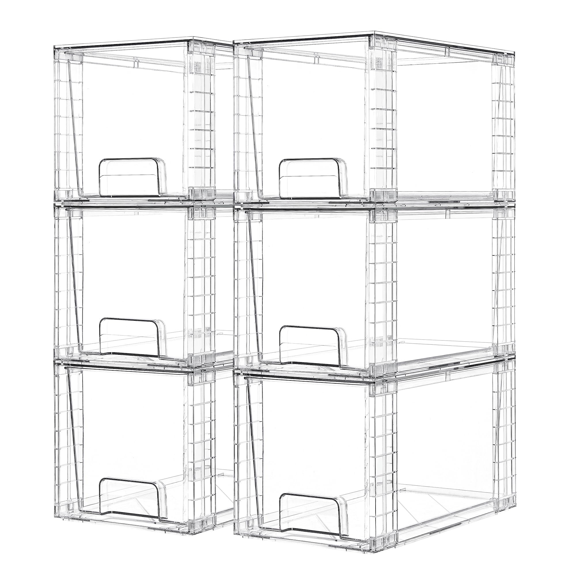 Vtopmart 6 Pack Large Stackable Storage Drawers,Easily Assemble Acrylic Bathroom Closet Undersink... | Amazon (US)