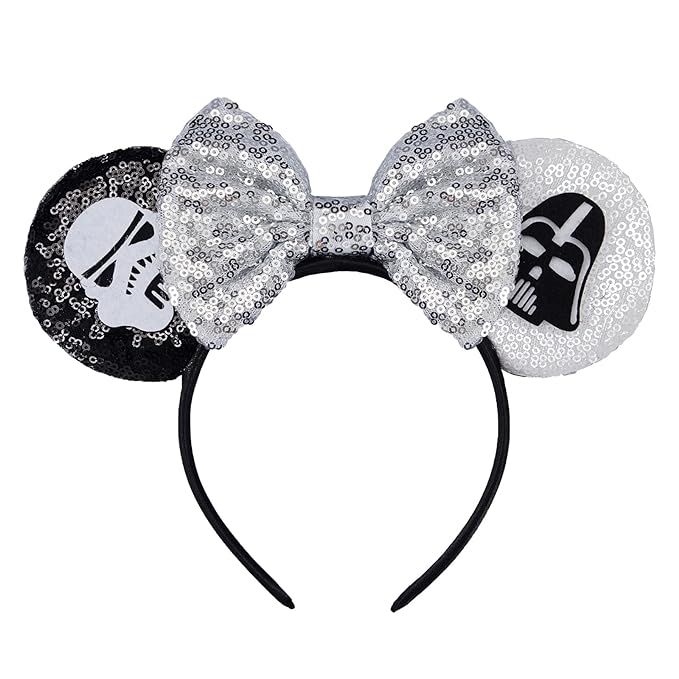 FANYITY Mouse Ears, Sequin Mouse Ears Headband for Boys Girls Women halloween&Disney Trip (Skull) | Amazon (US)