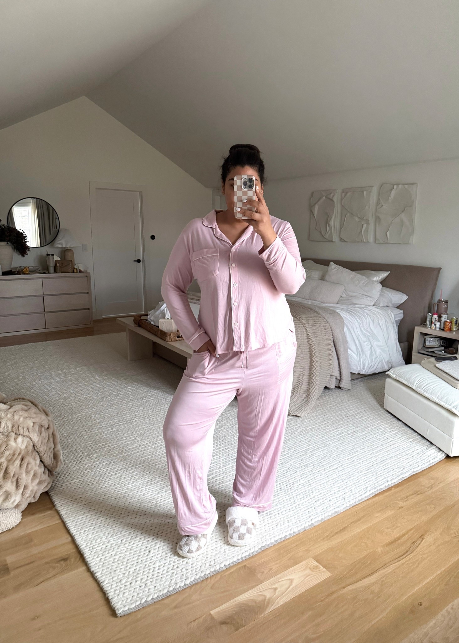 realistic midsize ootd 1/11/26 — guys these are quickly becoming my new favorite affordable pajamas from the target auden pajama line! I’m 5’9” size 12/XL & 25 weeks pregnant & I am wearing a size XXL in both! 

#LTKFindsUnder50 #LTKootd #LTKMidsize