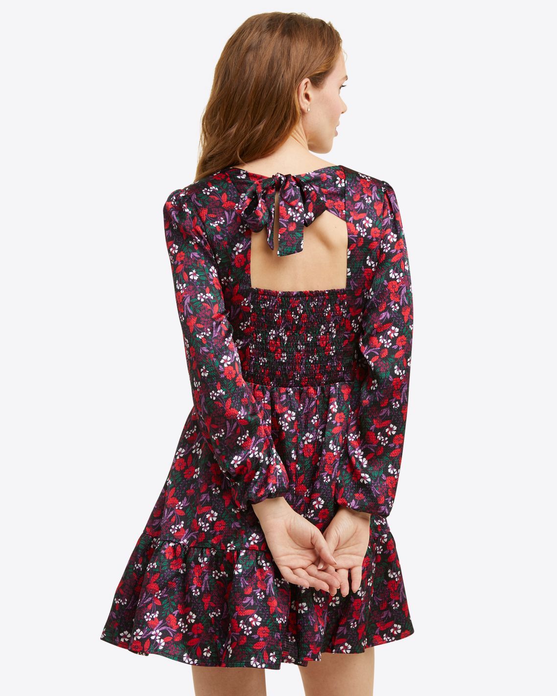 Long Sleeve Shift Dress in Scarlet Floral | Draper James (US)