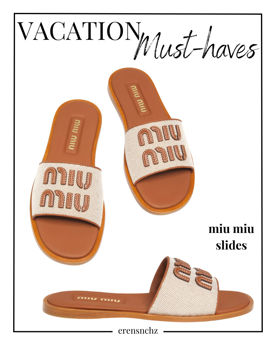 The Perfect Vacation Sandals: Miu Miu Fussbett Canvas Slip-Ons for Effortless Chic!

The Fussbett Canvas Sandals by Miu Miu are the ultimate vacay essential! Made in Italy with a luxe leather sole and stitched logo detail, they’re effortless, stylish, and so comfy. Just slip them on and go! Whether you’re headed to the beach, exploring a new city, or grabbing brunch by the water. Chic, easy, and perfect for every summer adventure! ☀️👡 #MiuMiuShoes #Slides #sandals #VacationStyle 

 #LTKWatchNow #LTKStyleTip #LTKShoeCrush