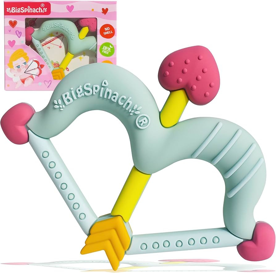 Teethers Heart Shape Silicone Baby Teether Toy Easy for Little Hands to Hold,Cupid Bow and Arrow ... | Amazon (US)