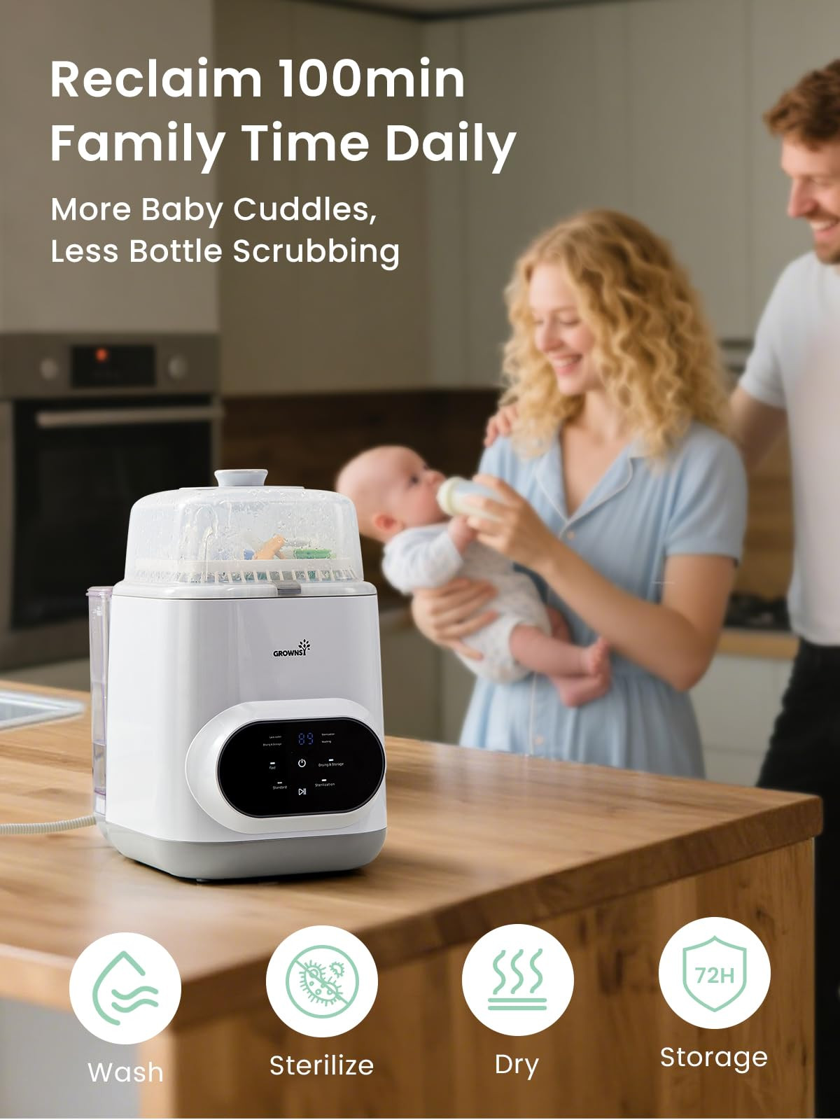 Grownsy EaseClean Bottle Washer Pro | All-in-One Bottle Washer and Sterilizer and Dryer | Baby Bo... | Amazon (US)