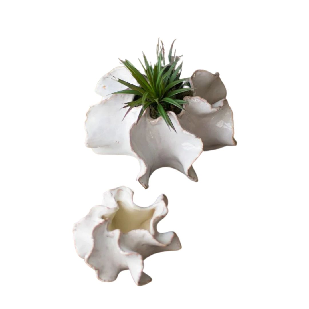 Mini Ceramic Ruffle Planters | Megan Molten