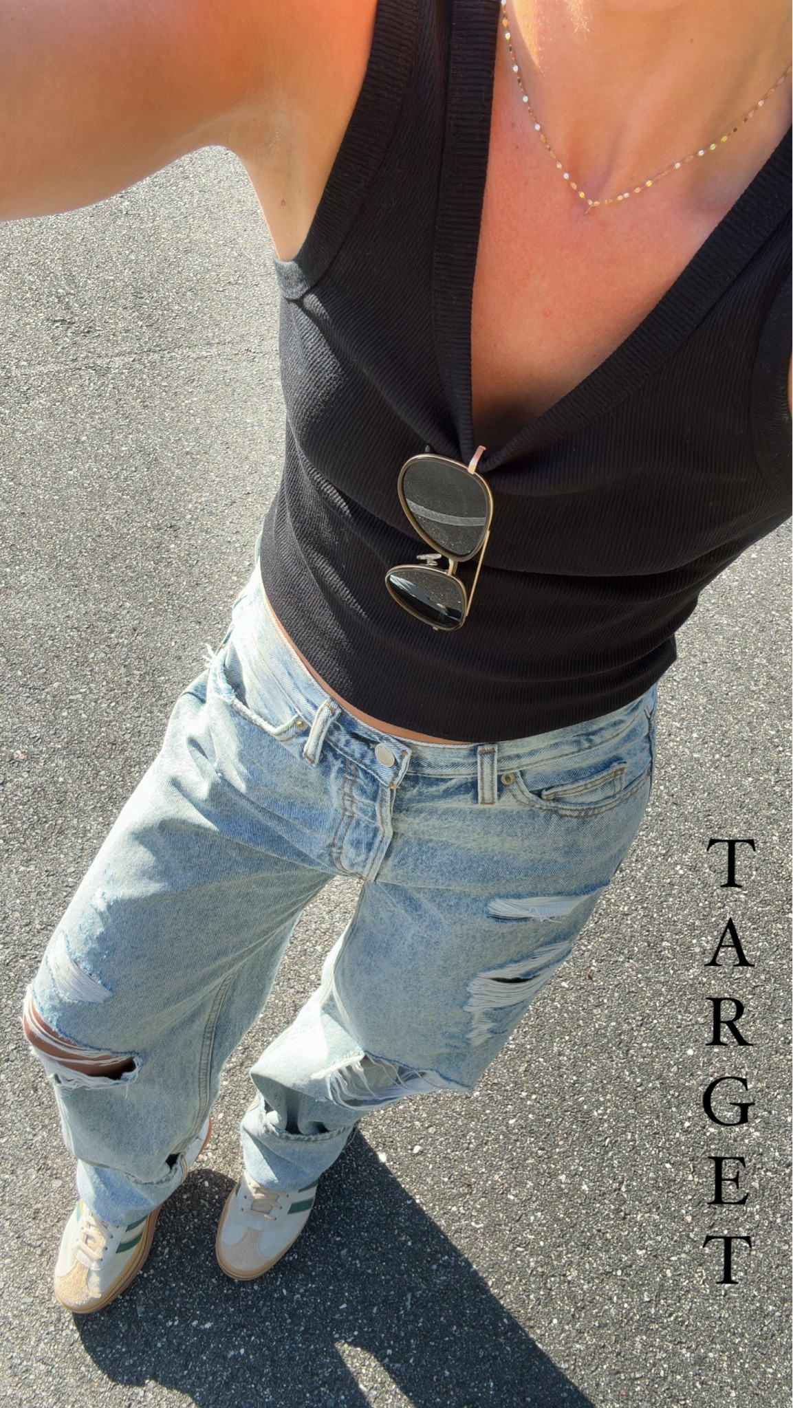 Target $8 tank size small
Baggy jeans size 0-oversized fit
Adidas gazelle sneakers go down 1/2 size 
Ozzy Beverlin x DIFF sunglasses 

#whatiwore #ootd #target #laurabeverlin 

#LTKSaleAlert #LTKFindsUnder50 #LTKFindsUnder100