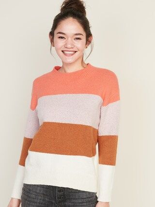 Cozy Color-Block Bouclé Sweater for Women | Old Navy (US)