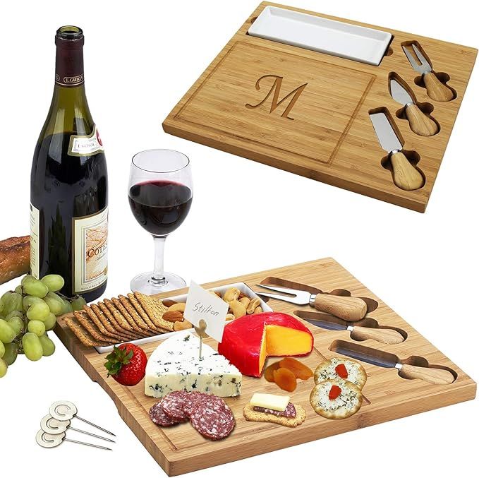Picnic at Ascot Personalized Monogrammed Engraved Bamboo Cutting Board for Cheese & Charcuterie P... | Amazon (US)