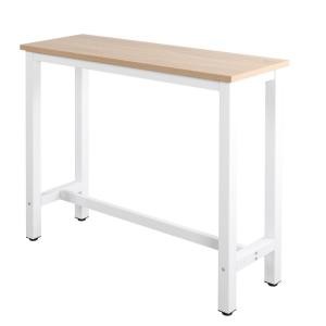 Walnut Modern Bar Table with Solid Metal Frame | The Home Depot