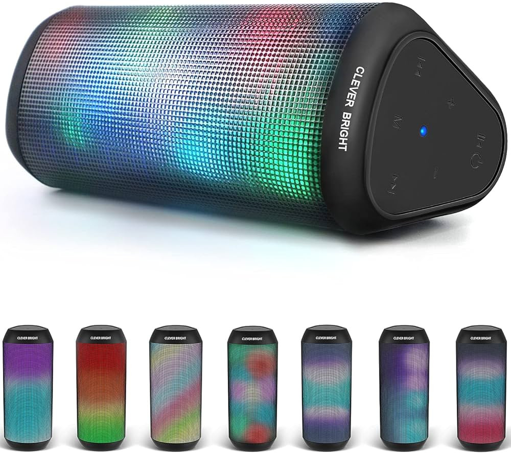 Bluetooth Speakers Portable Wireless 7 LED Lights Modes Bluetooth Speaker 5.0 with True Wireless ... | Amazon (CA)