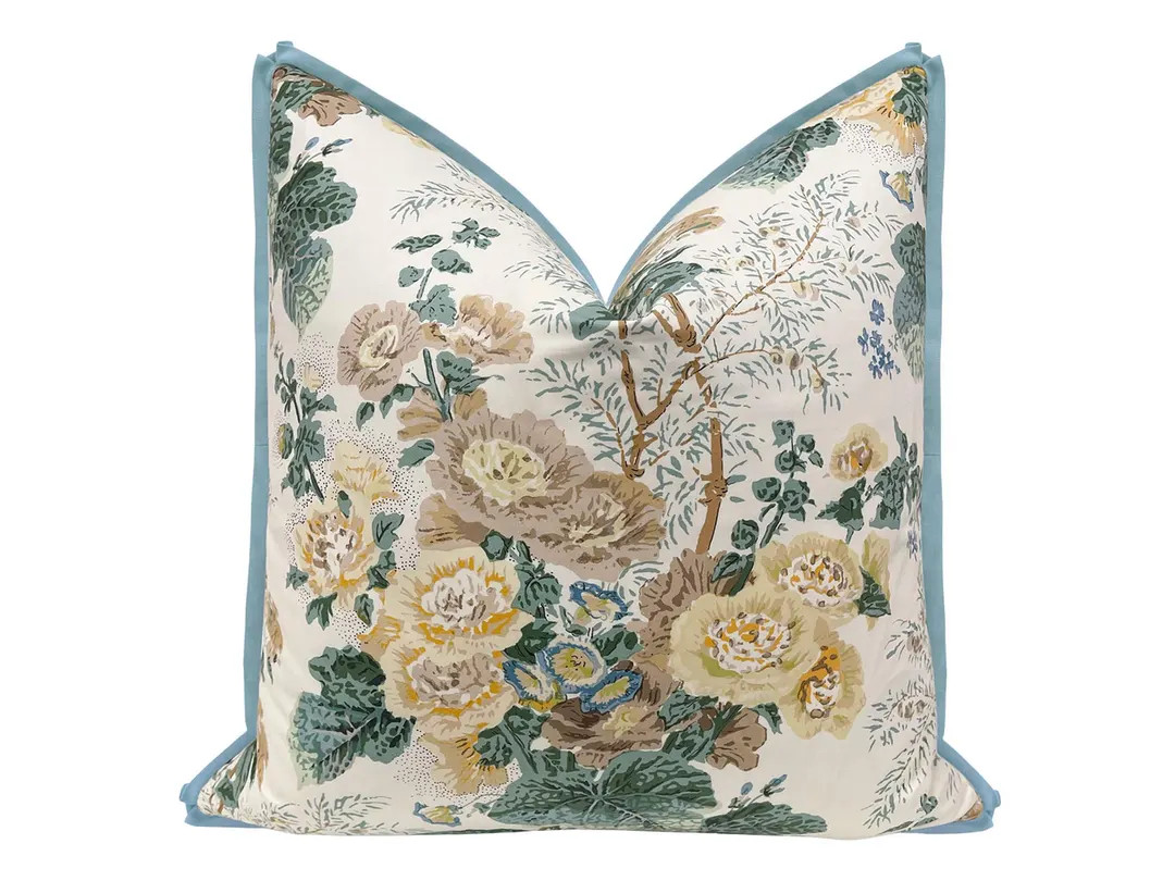 Lee Jofa Althea // Citron With Butterfly Flange | Chinoiserie Pillow | Grand Millennial - Etsy | Etsy (US)