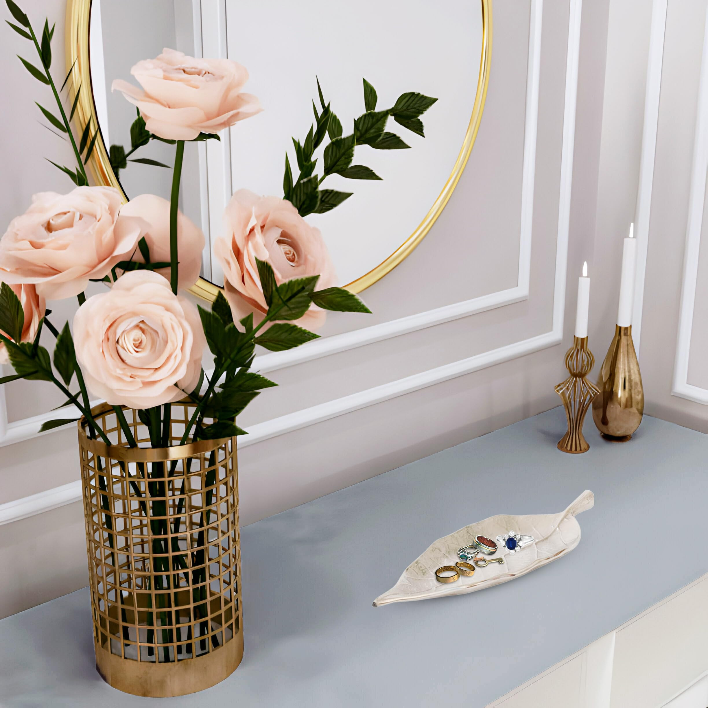 Rely+ Metal Leaf Decorative Antique Jewelry Tray Organizer Kitchen Fall Decor Plates Party Bowl R... | Amazon (US)