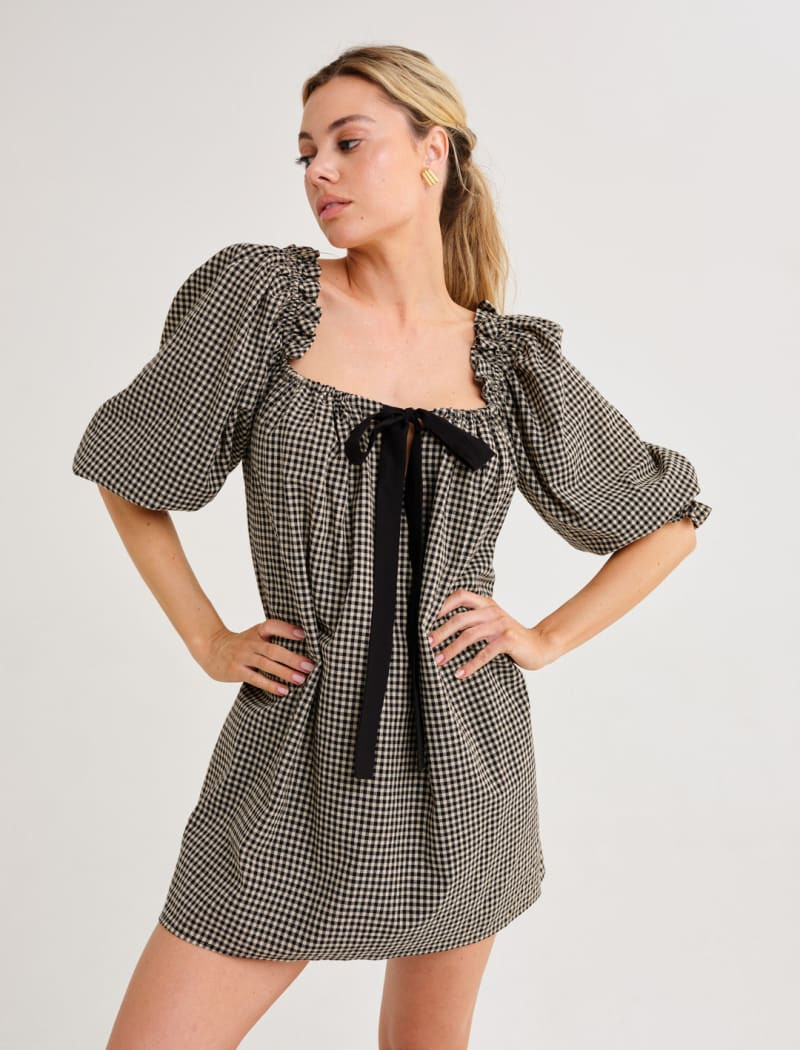 Darling Mini Dress | Black Gingham | Rumored