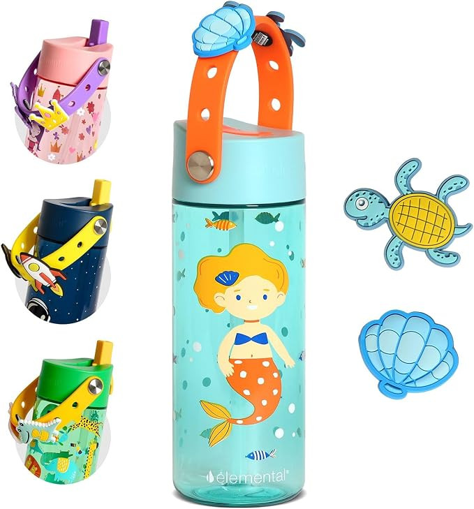 Elemental Water Bottles for Kids - Splash Kids Water Bottle for School with Fun Charm Handle - BP... | Amazon (US)