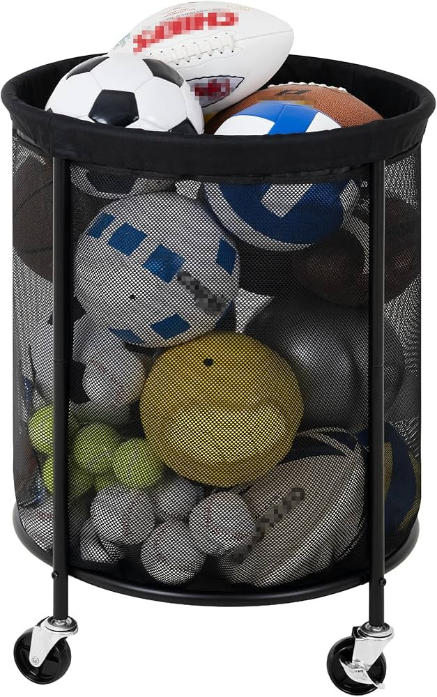 StorageWorks Ball Storage with Wheels, Ball Cart for Garage, Garage Sports Equipment Organizer, B... | Amazon (US)