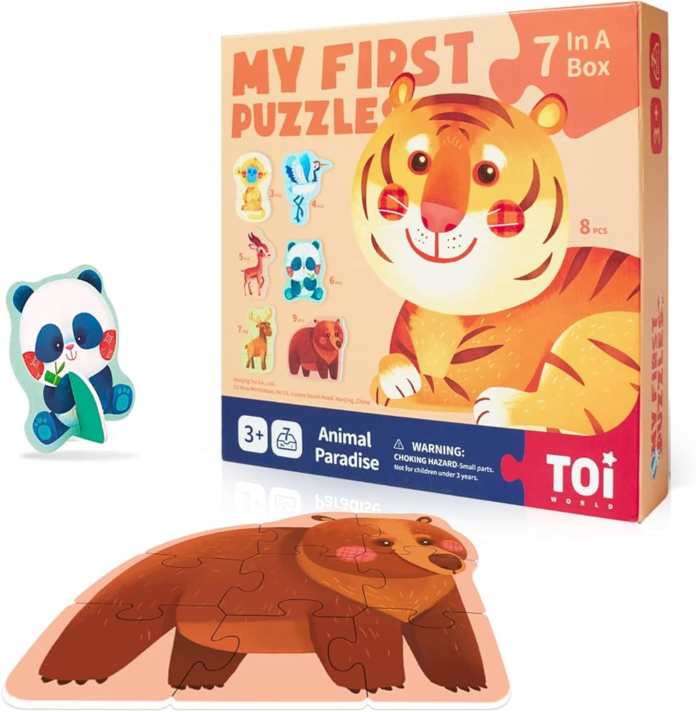 Toi 6 Packs Large Piece Toddler Jigsaw Puzzles for Kids Aged 3+, Animal Shaped Floor Puzzles for ... | Amazon (US)