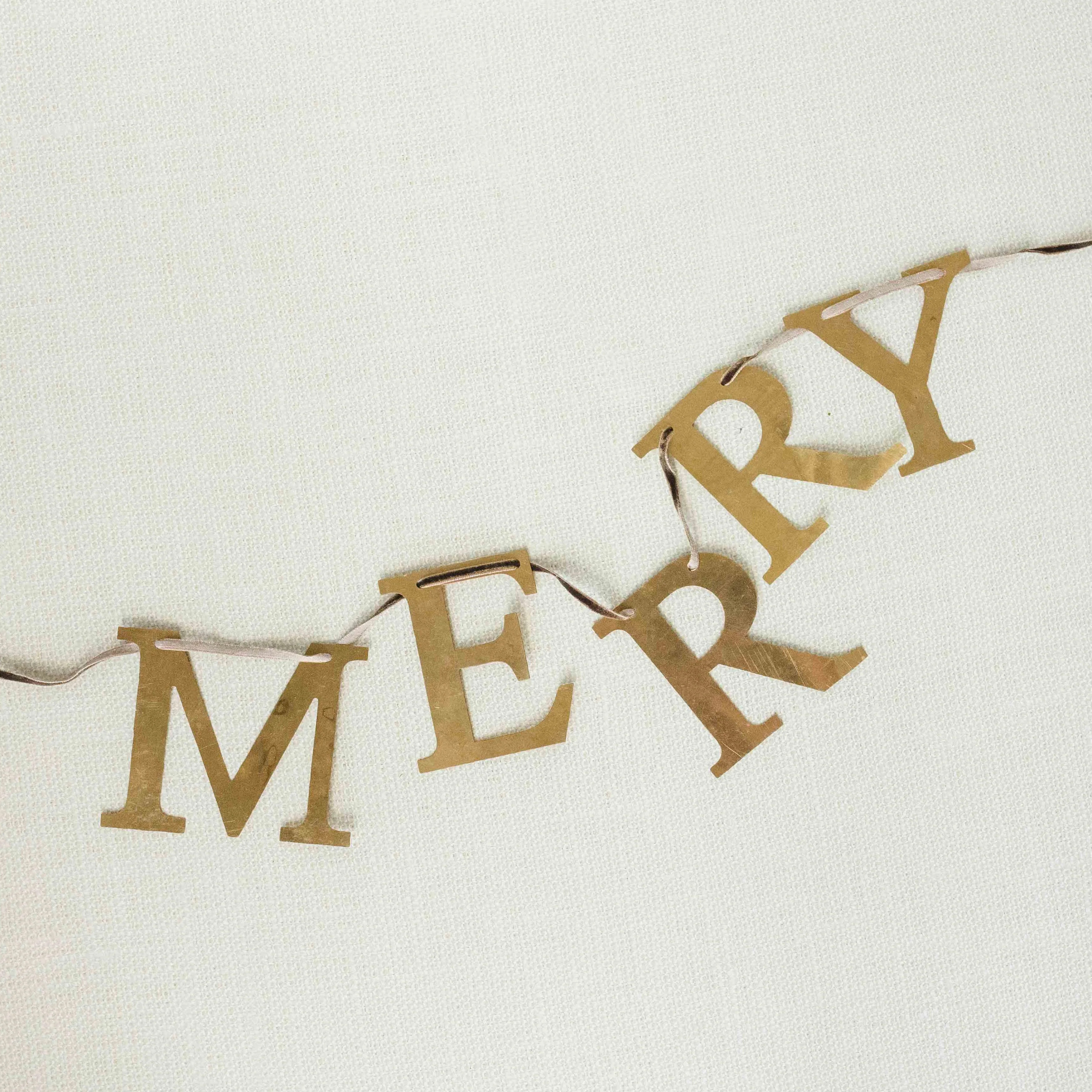 Brass Merry Christmas Garland | Joyfully Said