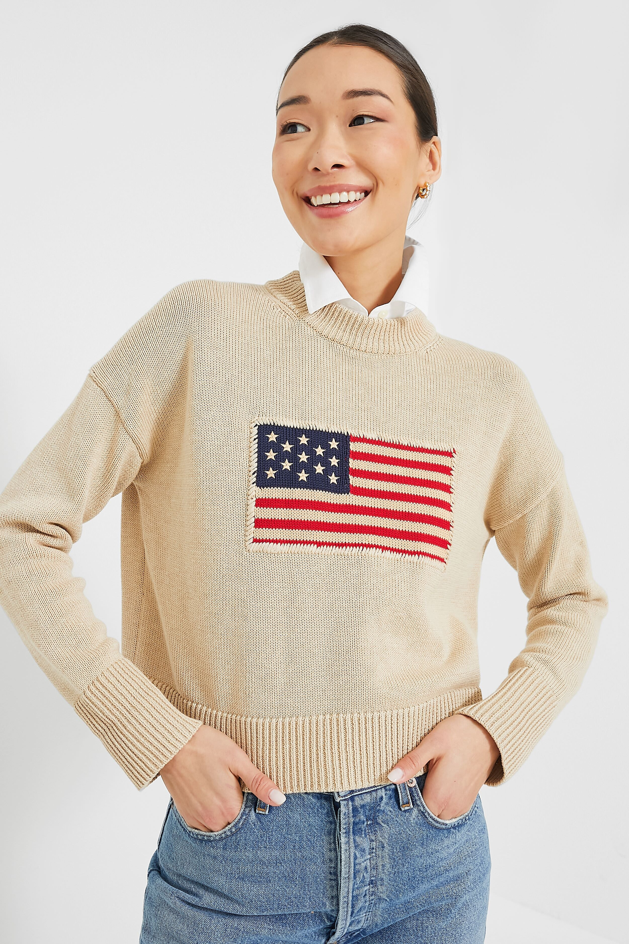Beachwood Cropped Americana Sweater | Tuckernuck (US)