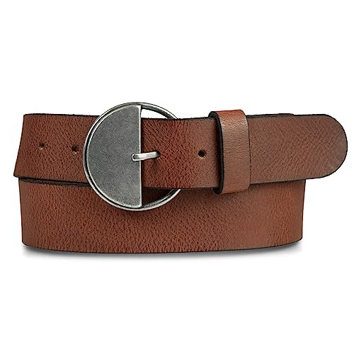 Lucky Brand Women's Leather Bold Fashion Belts, Statement Buckle-Tan, Small | Amazon (US)