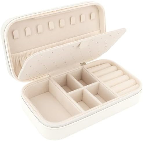 DesignSter Travel Jewelry Box, PU Leather Portable Jewelry Case, Small Jewelry Boxes for Gifts, T... | Amazon (US)